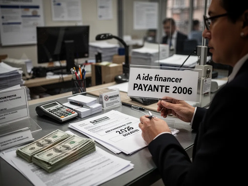 Une personne compare des dossiers de financement de formation sur un bureau avec un ordinateur portable ouvert