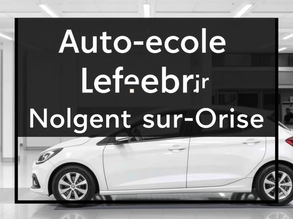 Façade de l'auto-école Lefebvre rue Jean Jaurès à Nogent-sur-Oise, avec les logos des permis auto et moto