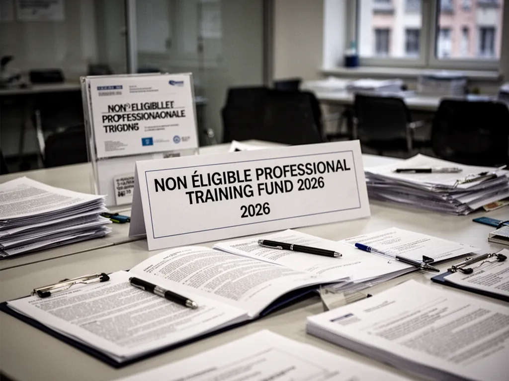 Personne devant un ordinateur comparant des options de financement de formation sur des documents imprimés